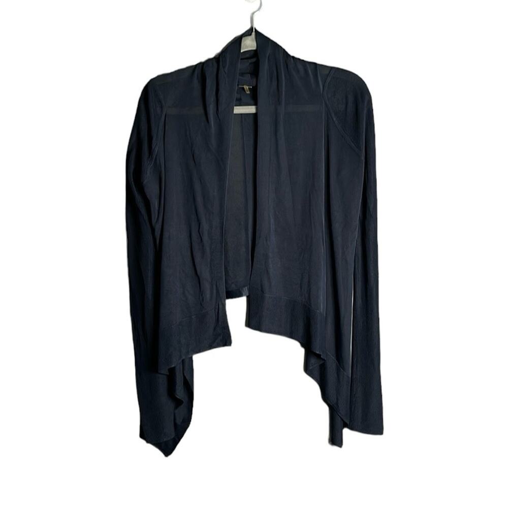 Elie Tahari’s Size Small Drapey Cardigan in Navy Blue
